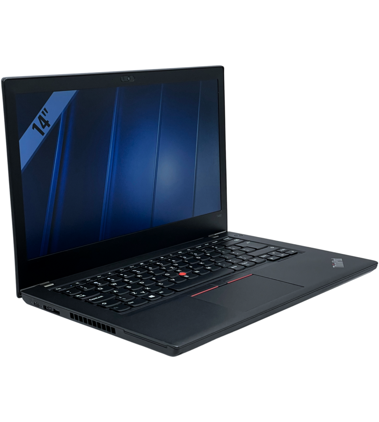Lenovo ThinkPad T480 widok z lewej strony pod kątem z portami