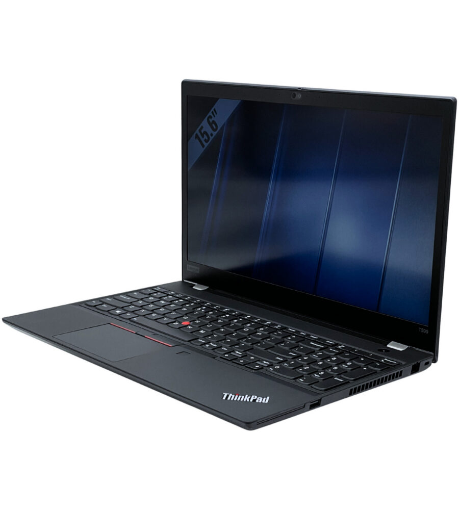 Lenovo ThinkPad T590 – prawy bok pod kątem Lenovo ThinkPad T590 widok z prawej strony pod kątem