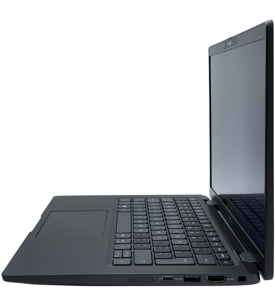 Dell Latitude 7430 – profil prawej strony Dell Latitude 7430 profil prawego boku obudowy z gniazdem słuchawkowym i USB