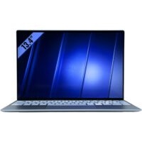 Laptop Dell XPS 13 9315 widok od przodu z jasnym ekranem Full HD plus