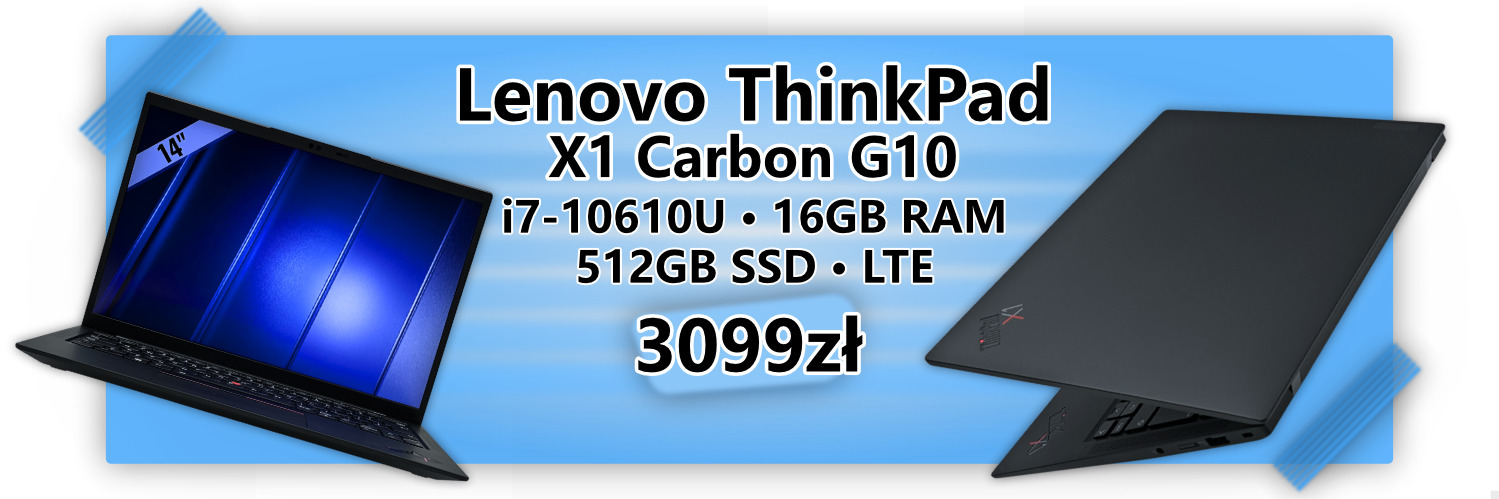 Lenovo X1 Carbon G10 • i7-1265U • 16GB • 512 GB• Intel Iris Xe • 14″ Full HD+ • LTE