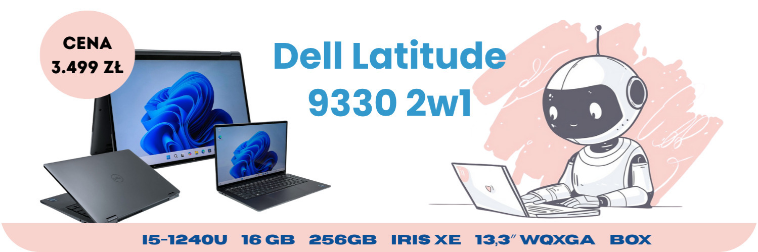 Laptop Dell Latitude 9330 2w1 • i5-1240U • 16 GB • 256GB • Iris Xe • 13,3″ WQXGA • BOX