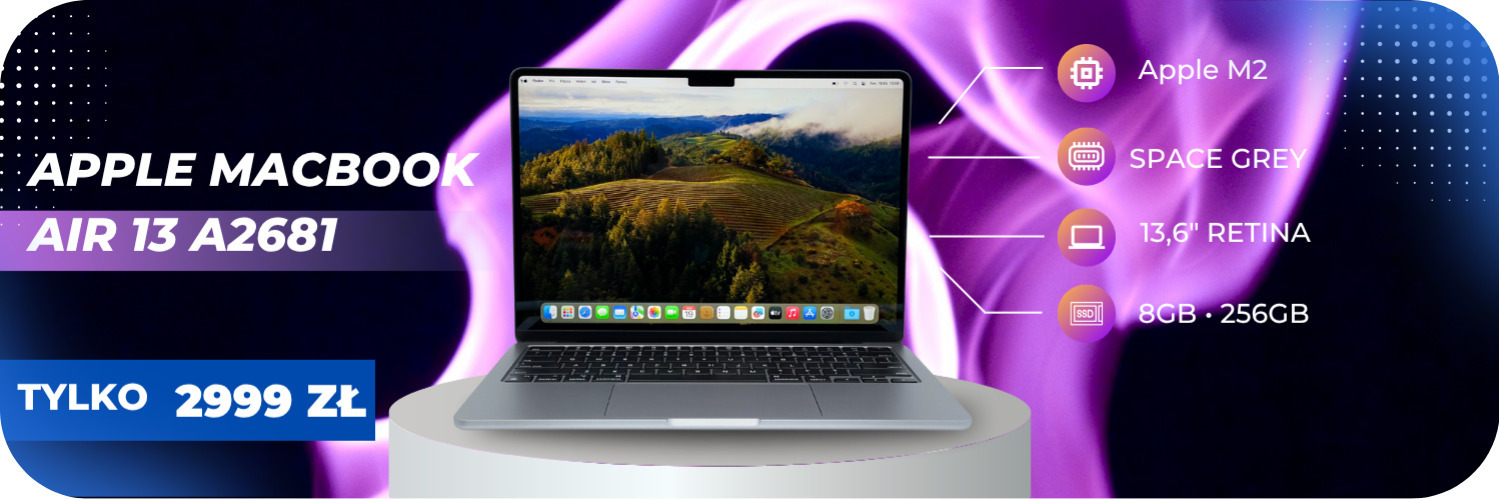 Laptop Apple MacBook Air 13 A2681 • Apple M2 • 8GB • 256GB • 13,6″ Retina • Space Grey