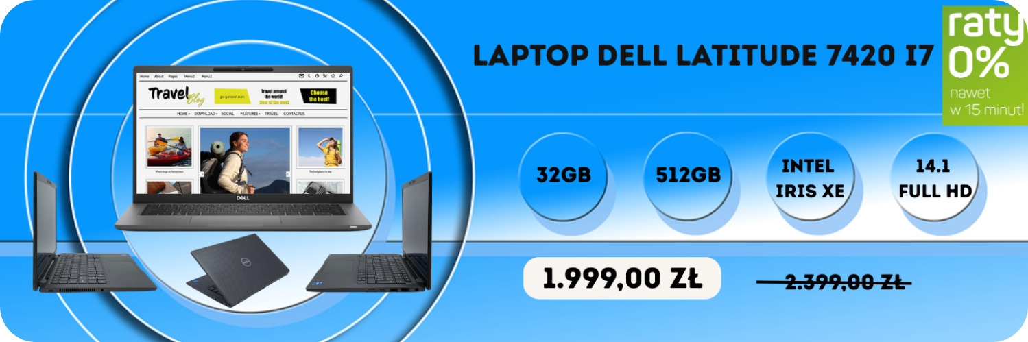 Laptop Dell Latitude 7420 • i7-1165G7 • 32GB • 512GB • Intel Iris Xe • 14.1″ Full HD