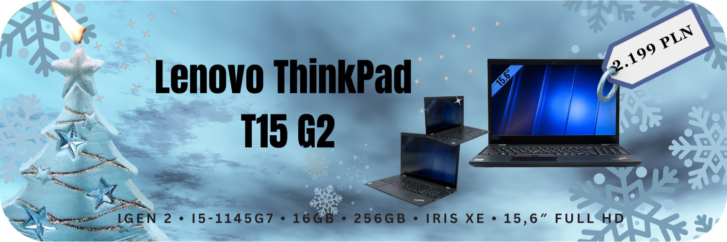 Laptop Lenovo ThinkPad T15 Gen 2 • i5-1145G7 • 16GB • 256GB • Iris Xe • 15,6″ Full HD