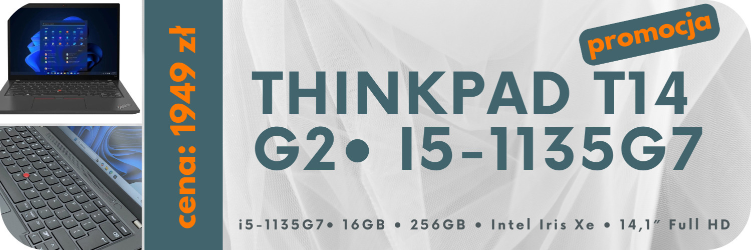 Laptop Lenovo ThinkPad T14 Gen 2 • i5 -1135G7 • 16GB • 256GB • Intel Iris Xe • 14,1″ Full HD