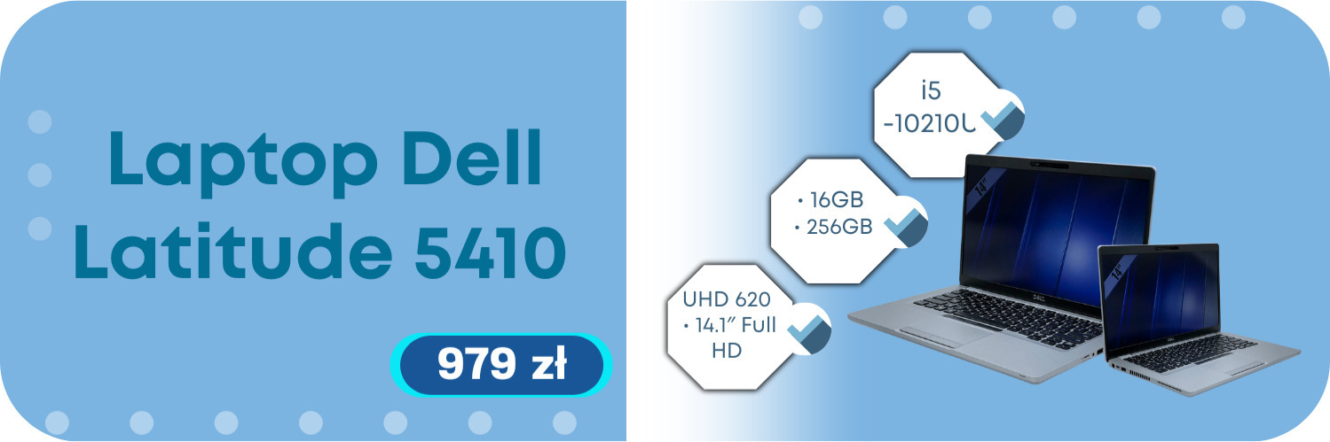 Laptop Dell Latitude 5410 • i5-10210U • 16GB • 256GB • UHD 620 • 14.1″ Full HD