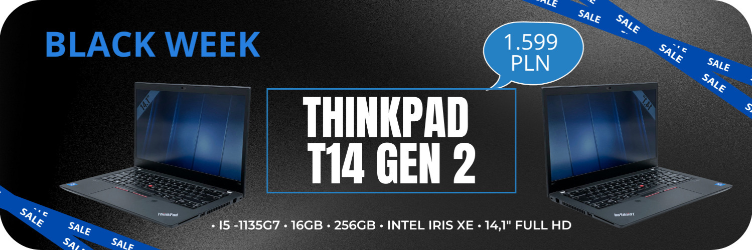 Laptop Lenovo ThinkPad T14 Gen 2 • i5 -1135G7 • 16GB • 256GB • Intel Iris Xe • 14,1″ Full HD