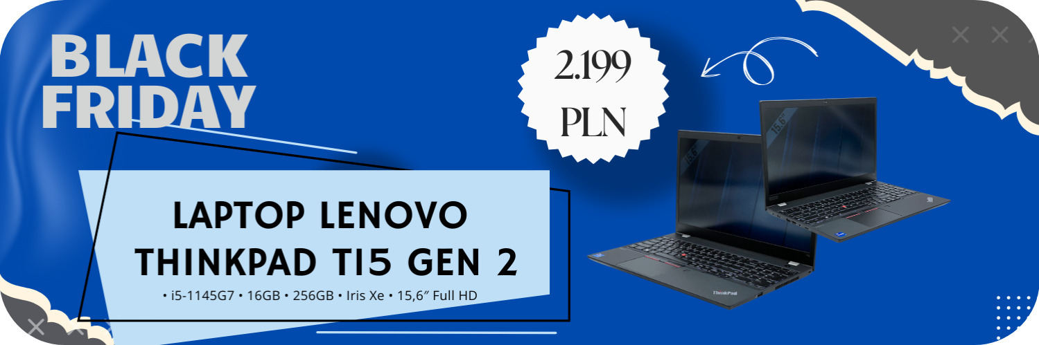 Laptop Lenovo ThinkPad T15 Gen 2 Laptop Lenovo ThinkPad T15 Gen 2 • i5-1145G7 • 16GB • 256GB • Iris Xe • 15,6″ Full HD