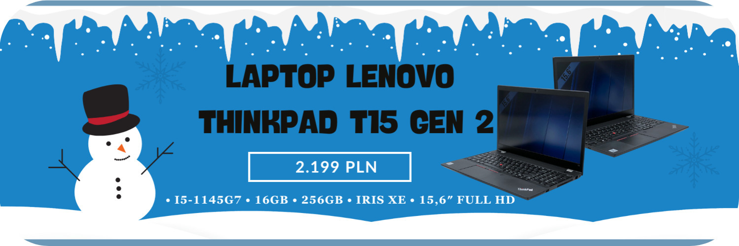 Laptop Lenovo ThinkPad T15 Gen 2 • i5-1145G7 • 16GB • 256GB • Iris Xe • 15,6″ Full HD