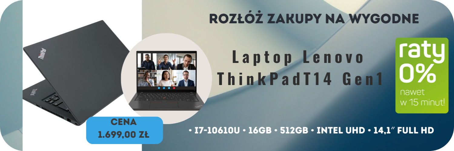 Laptop Lenovo ThinkPad T14 Gen 1 • i7-10610U • 16GB • 512GB • Intel UHD • 14,1″ Full HD