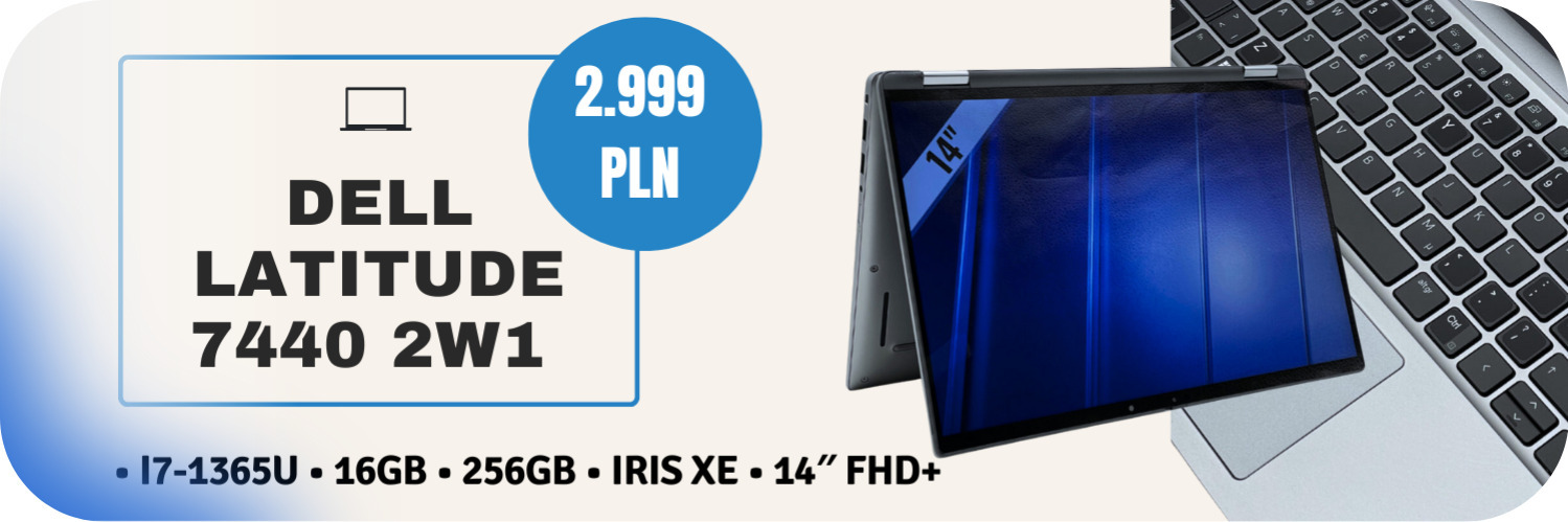 Laptop Dell Latitude 7440 2w1 • i7-1365U • 16GB • 256GB • Iris Xe • 14″ FHD+