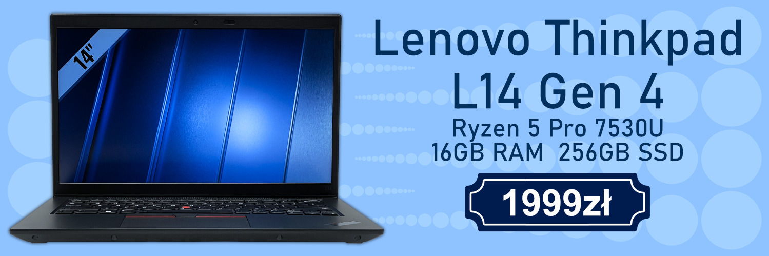 Laptop Lenovo ThinkPad L14 Gen 4 Lenovo ThinkPad L14 G4 • Ryzen 5 PRO 7530U • 16GB • 256GB • Radeon Graphics • QWERTY US • 14″ Full HD