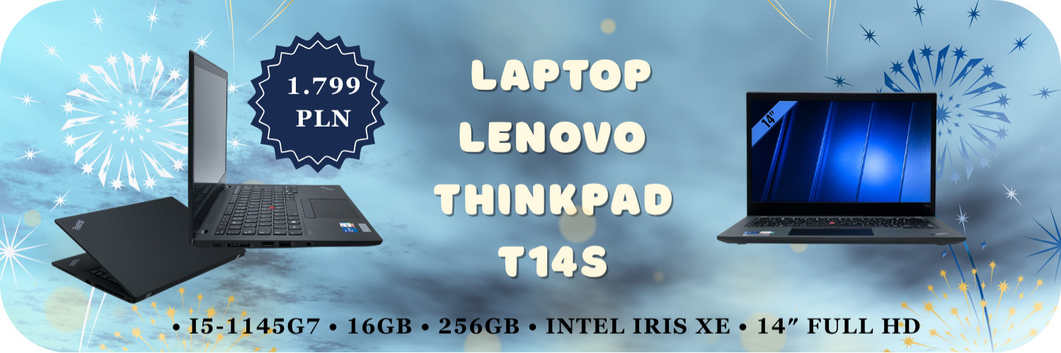 Laptop Lenovo ThinkPad T14s Gen 2 • i5-1145G7 • 16GB • 256GB • Intel Iris Xe • 14″ Full HD