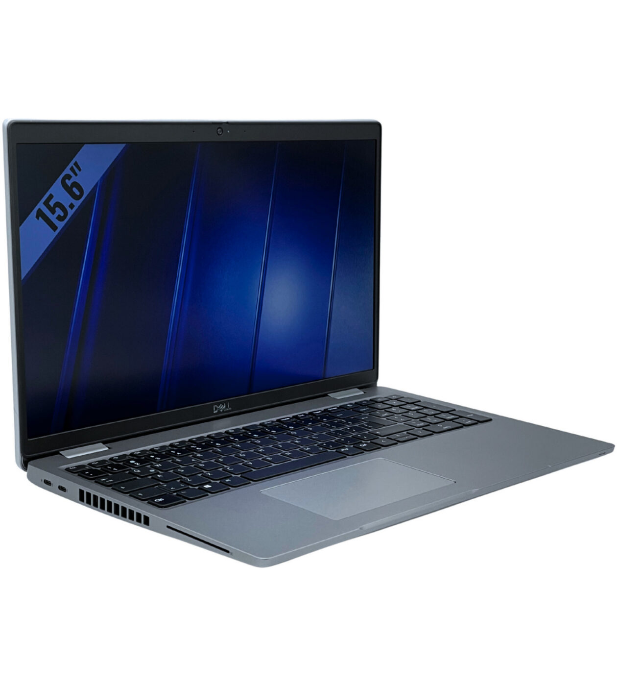 Dell Latitude 5520 widok pod kątem z lewej strony prezentujący porty Thunderbolt i USB