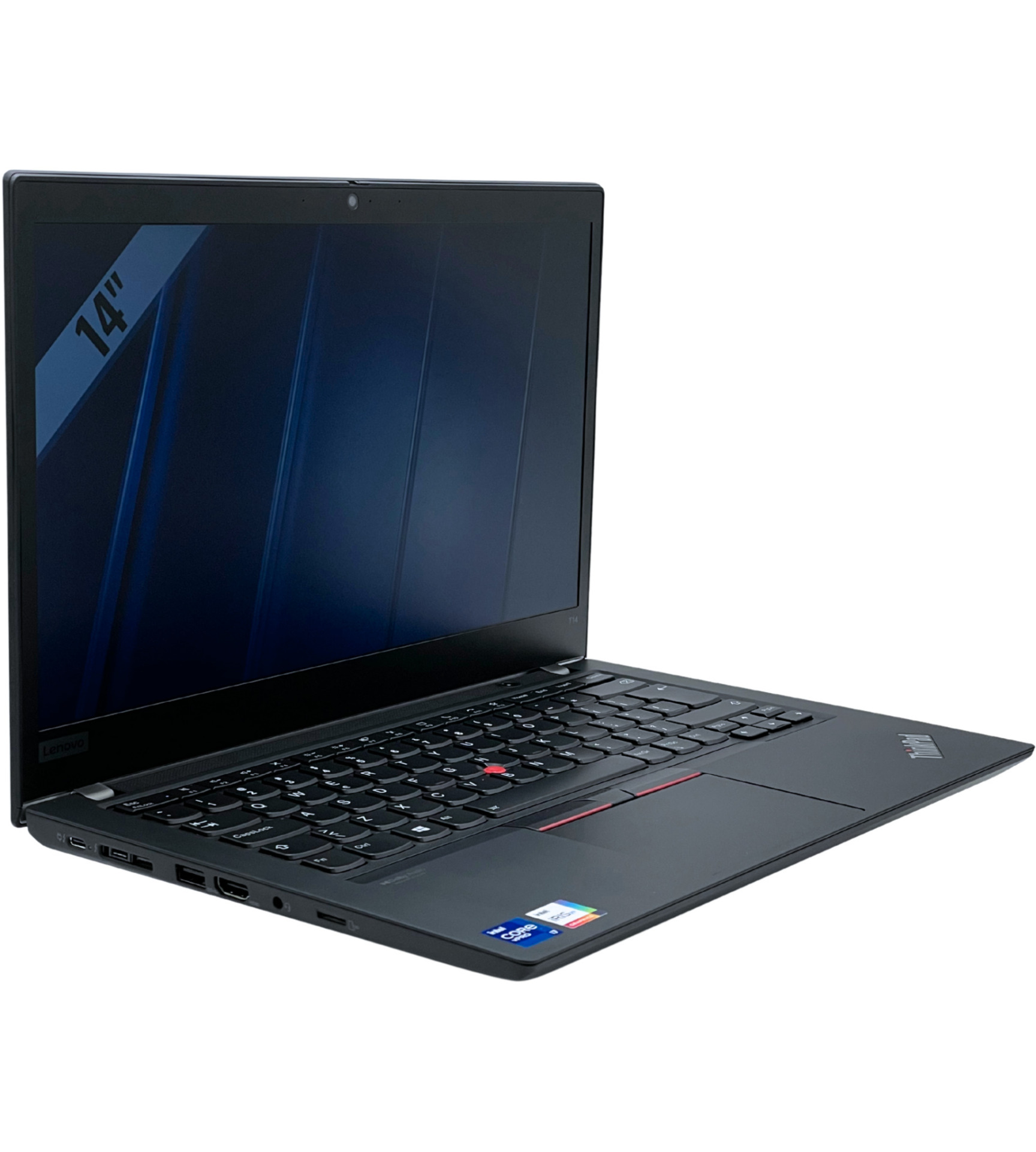 Lenovo ThinkPad T14 Gen 2 lewy bok pod kątem porty Thunderbolt 4