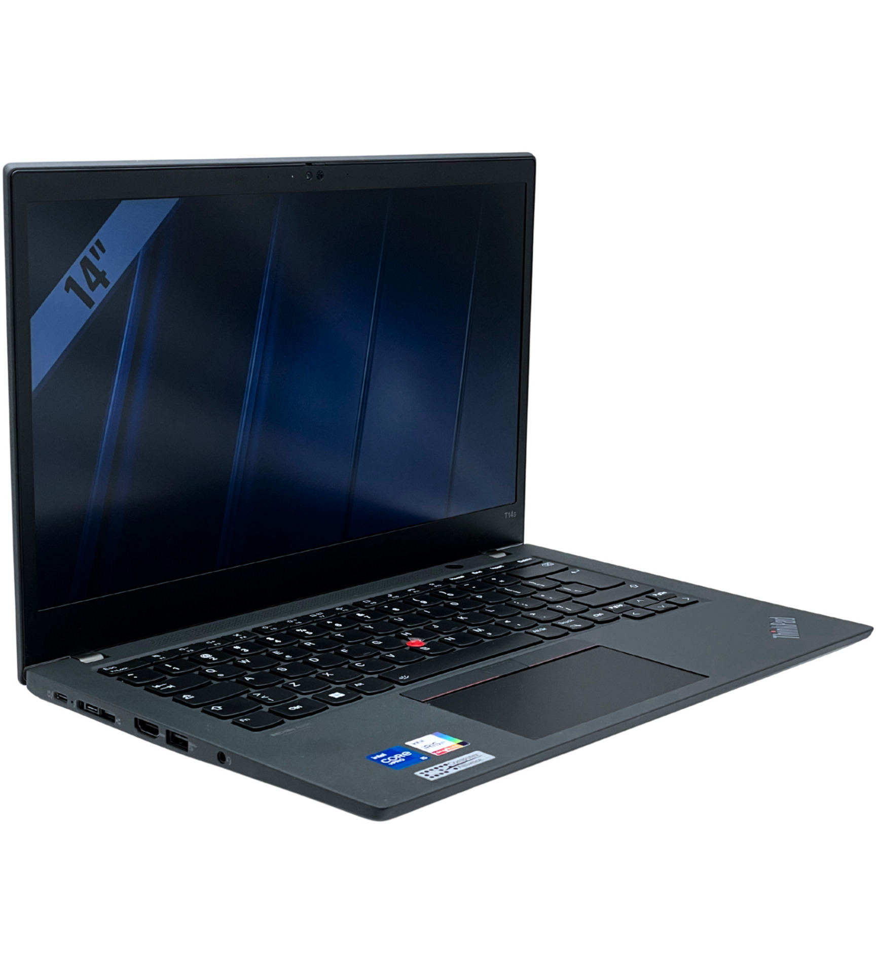 Lenovo ThinkPad T14s Gen 2 lewy bok pod kątem porty Thunderbolt 4