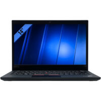 Klawiatura i ekran laptopa Lenovo ThinkPad T14 Gen 1 widok od przodu obudowa biznesowa