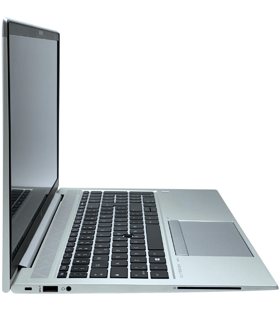 HP EliteBook 850 G7 lewy profil aluminiowej obudowy biznesowej i złącza peryferyjne