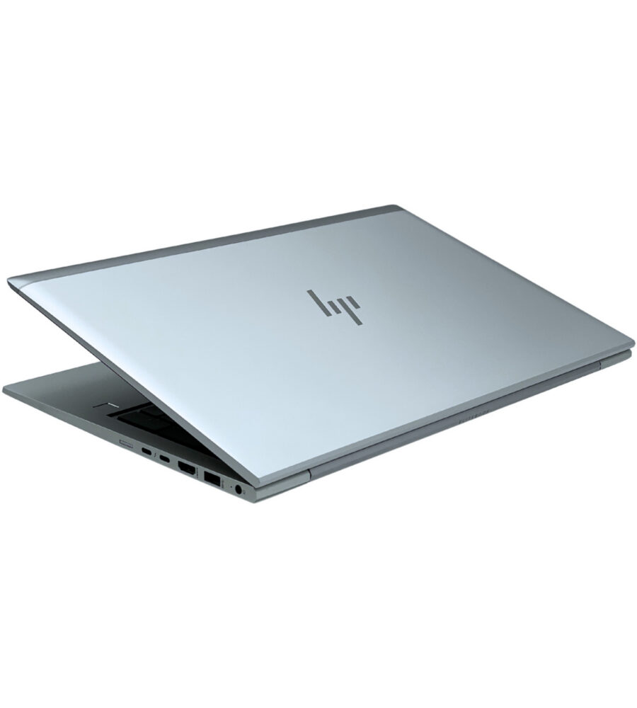 HP EliteBook 850 G7 zamknięta obudowa widok z góry srebrna aluminiowa klapa logo HP