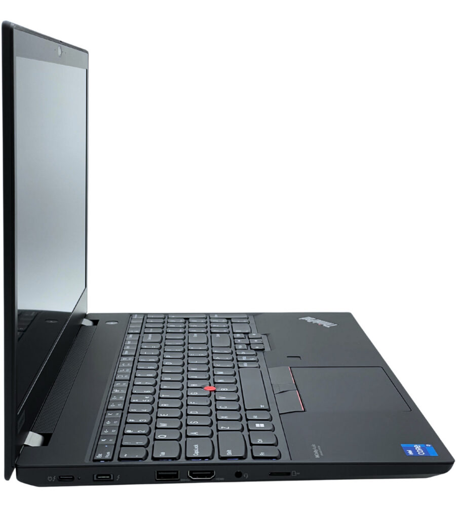 Lenovo ThinkPad T15 Gen 2 – lewy profil laptopa Lenovo ThinkPad T15 Gen 2 widok z lewej strony z portami profil