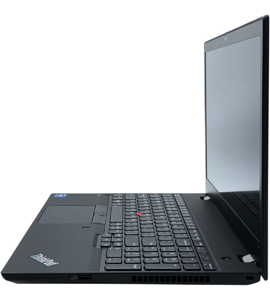 Lenovo ThinkPad T15 Gen 2 – prawy profil laptopa Lenovo ThinkPad T15 Gen 2 widok z prawej strony z portami profil