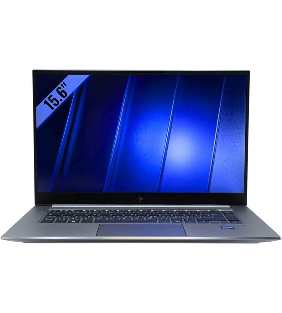 HP ZBook Studio G8 widok od przodu z włączonym ekranem