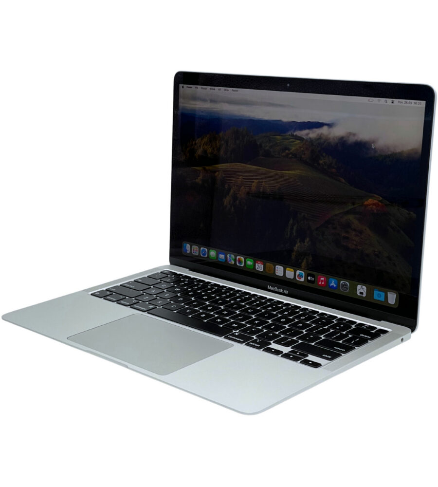 Apple MacBook Air 13 A2337 – prawy bok pod kątem Apple MacBook Air 13 A2337 widok z prawej strony pod kątem z gniazdem audio