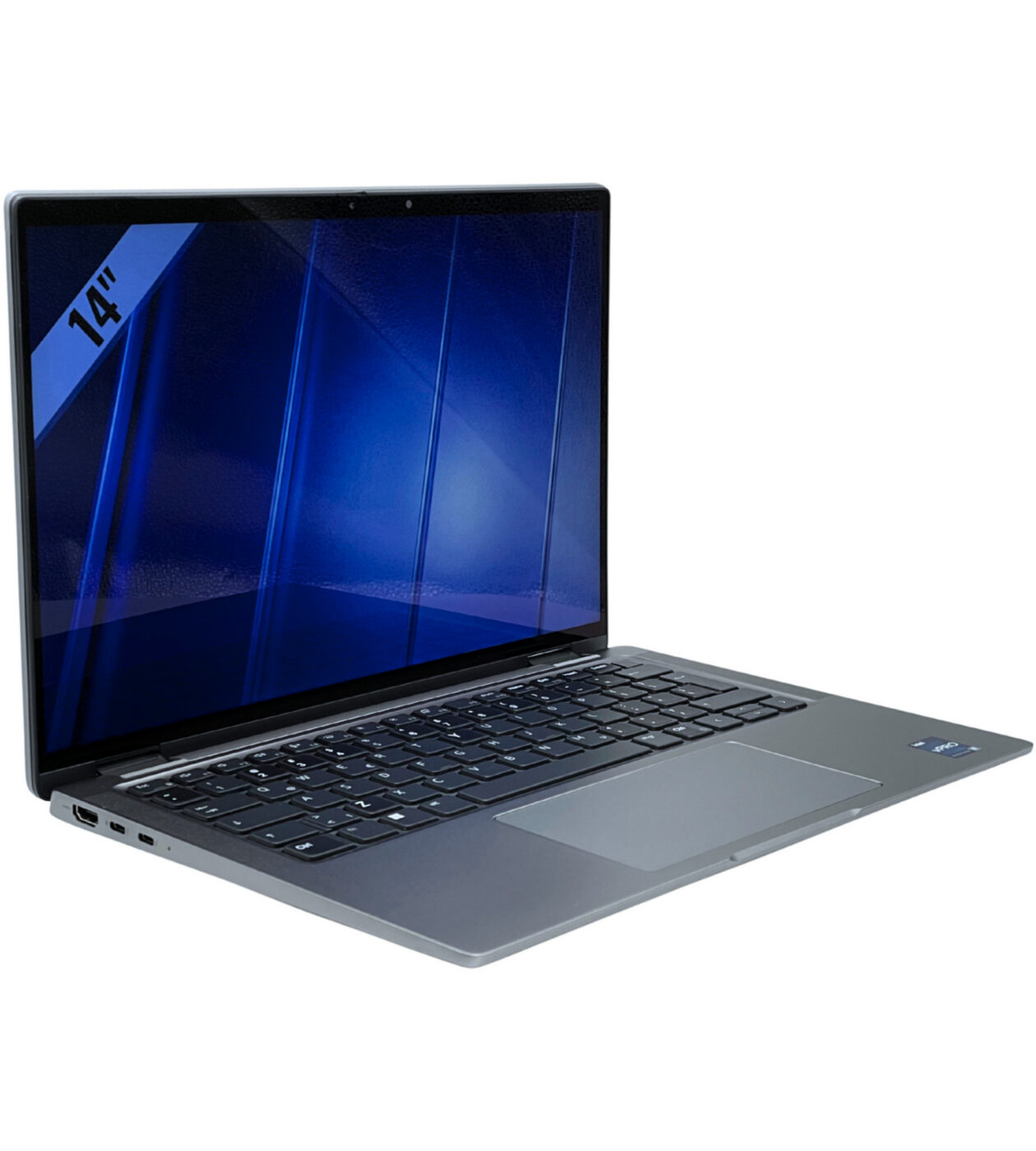Dell Latitude 7440 2w1 w trybie namiotu prezentacja na dotykowym ekranie