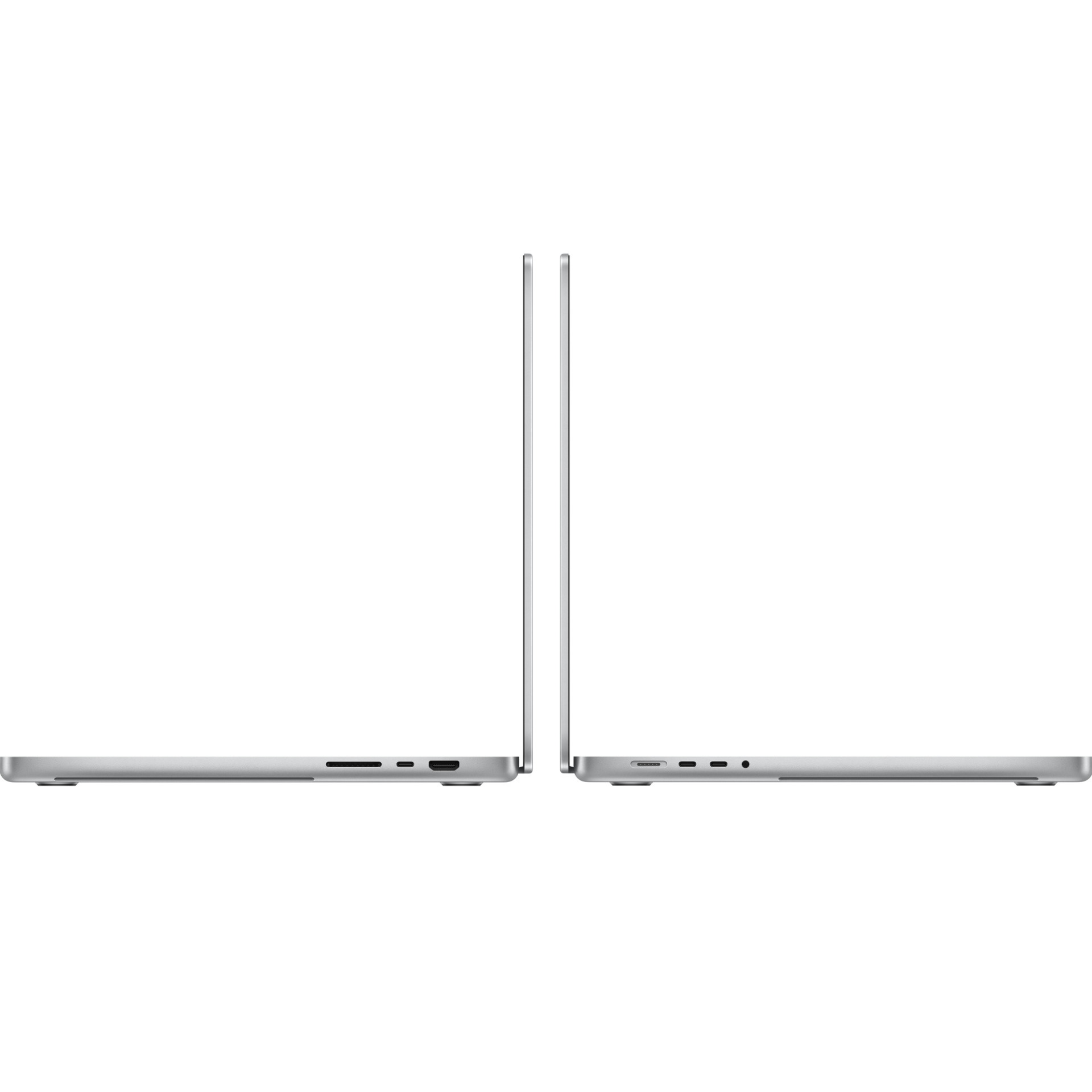 Laptop Apple MacBook Pro 16 A2991 widok z dwóch boków profile obudowy Silver