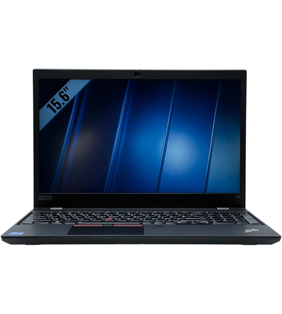 Lenovo ThinkPad T15 Gen 2 – widok od przodu Lenovo ThinkPad T15 Gen 2 główny widok od przodu otwartego laptopa