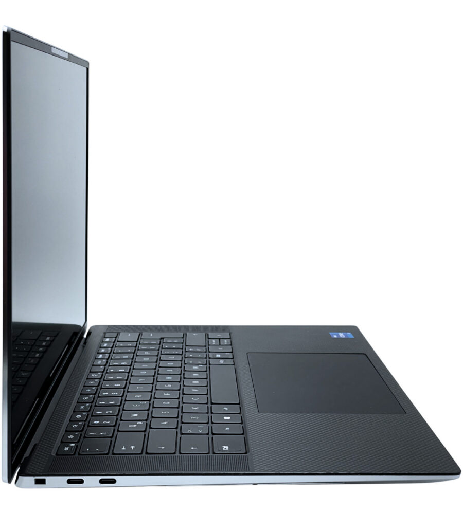 Dell Precision 5560 – lewy profil laptopa Dell Precision 5560 lewy profil smukłej obudowy aluminiowej porty komunikacyjne