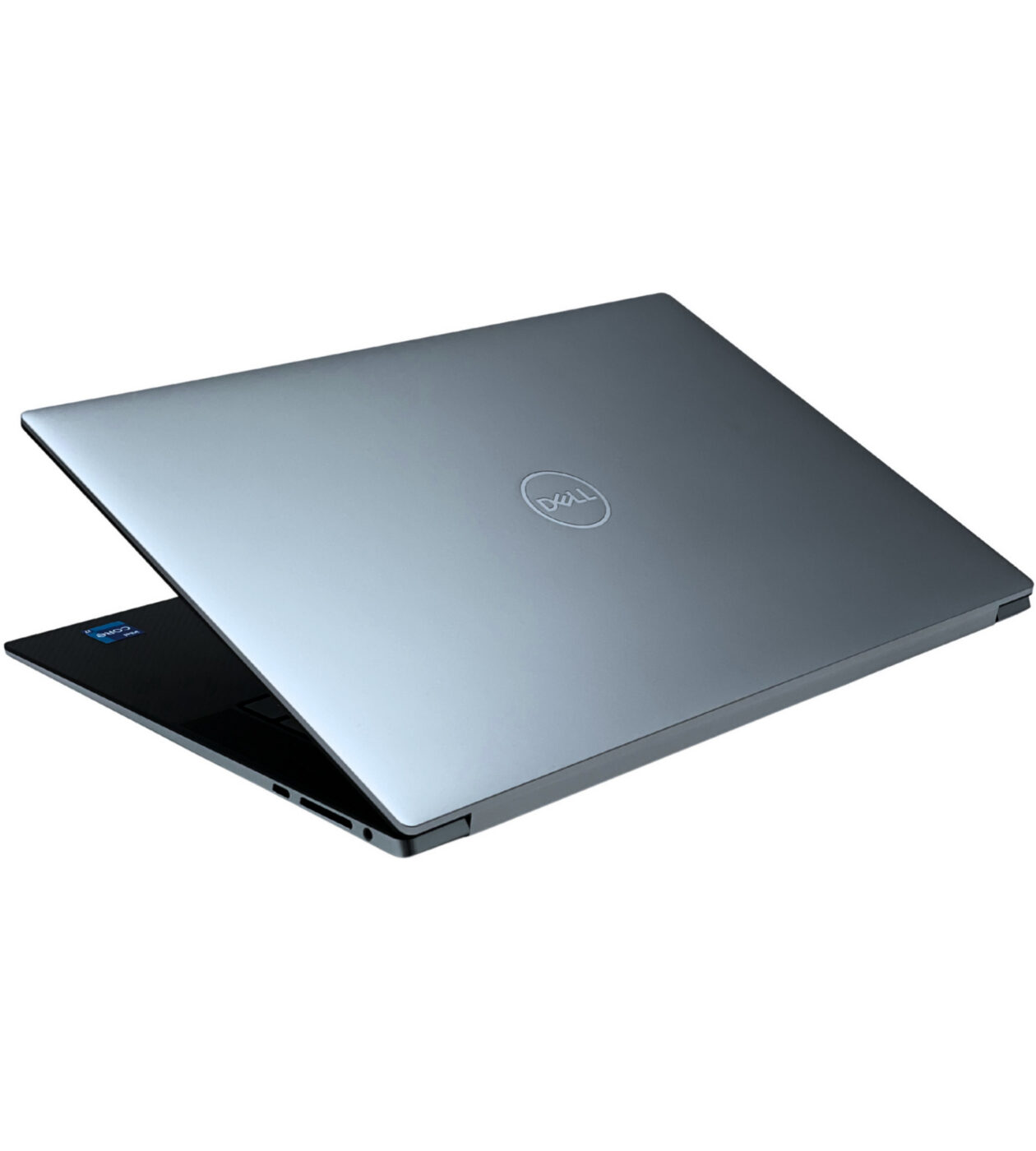 Dell Precision 5560 zamknięta obudowa widok z góry srebrne aluminium logo Dell