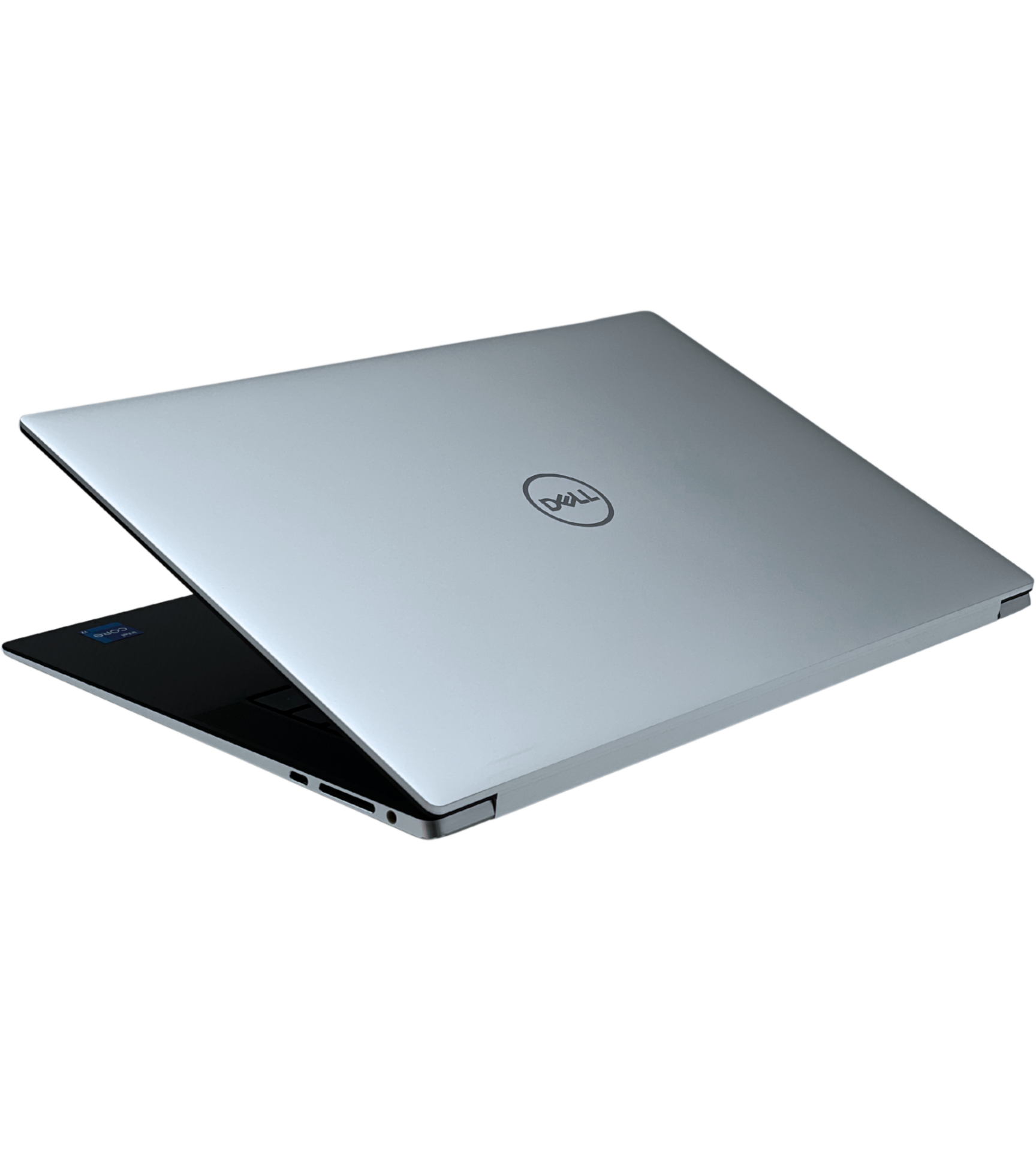 Dell XPS 15 9520 widok górny na zamkniętą klapę z logo Dell