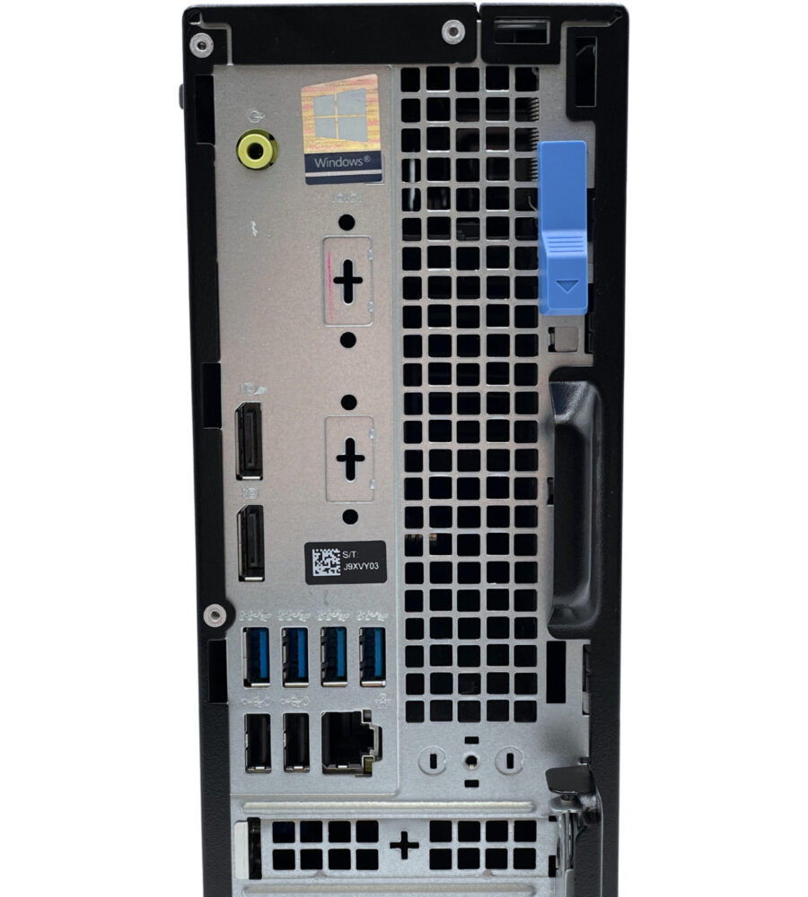Dell Optiplex 5070 SFF – zbliżenie na tylne porty Zbliżenie na górne złącza płyty głównej komputera Dell Optiplex 5070 SFF z tyłu