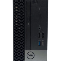 Dell Optiplex 5070 SFF – detal przedniego panelu Zbliżenie na przedni panel Dell Optiplex 5070 SFF porty USB i włącznik