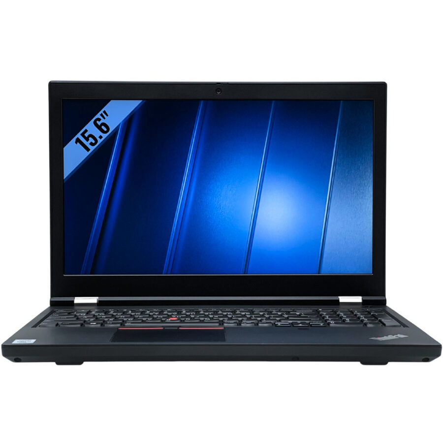 Lenovo ThinkPad P15 Gen1 laptop poleasingowy widok od przodu z włączonym ekranem Full HD