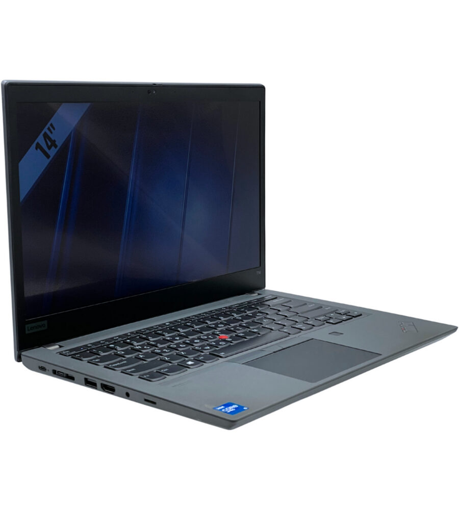 Lenovo ThinkPad T14 G2 – lewy bok pod kątem Lenovo ThinkPad T14 G2 widok z lewej strony pod kątem porty Thunderbolt i HDMI