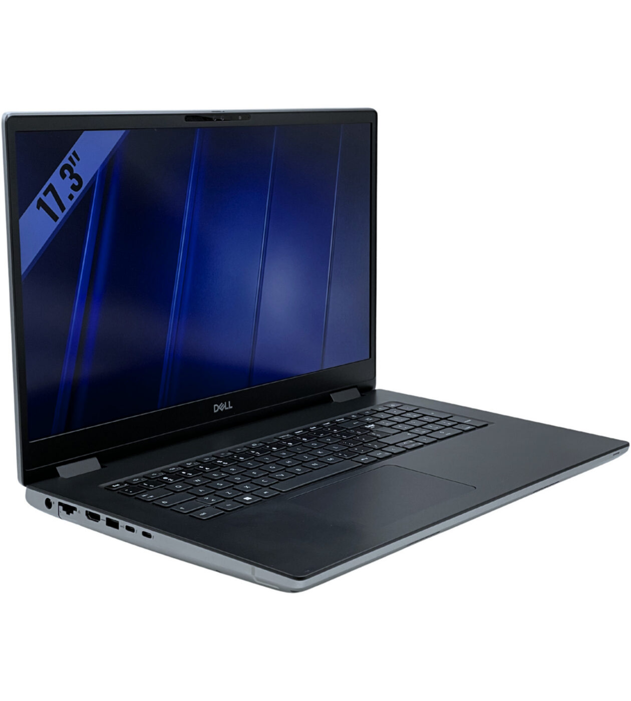 Dell Precision 7770 widok z lewej strony pod kątem złącza Thunderbolt 4 i zasilania