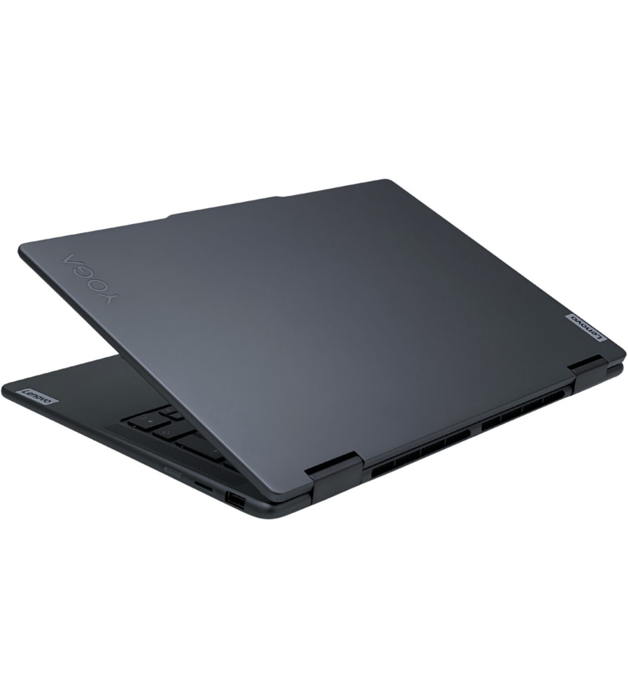 Lenovo Yoga 7 2w1 14AHP9 widok z góry na zamkniętą aluminiową klapę matrycy z logo.