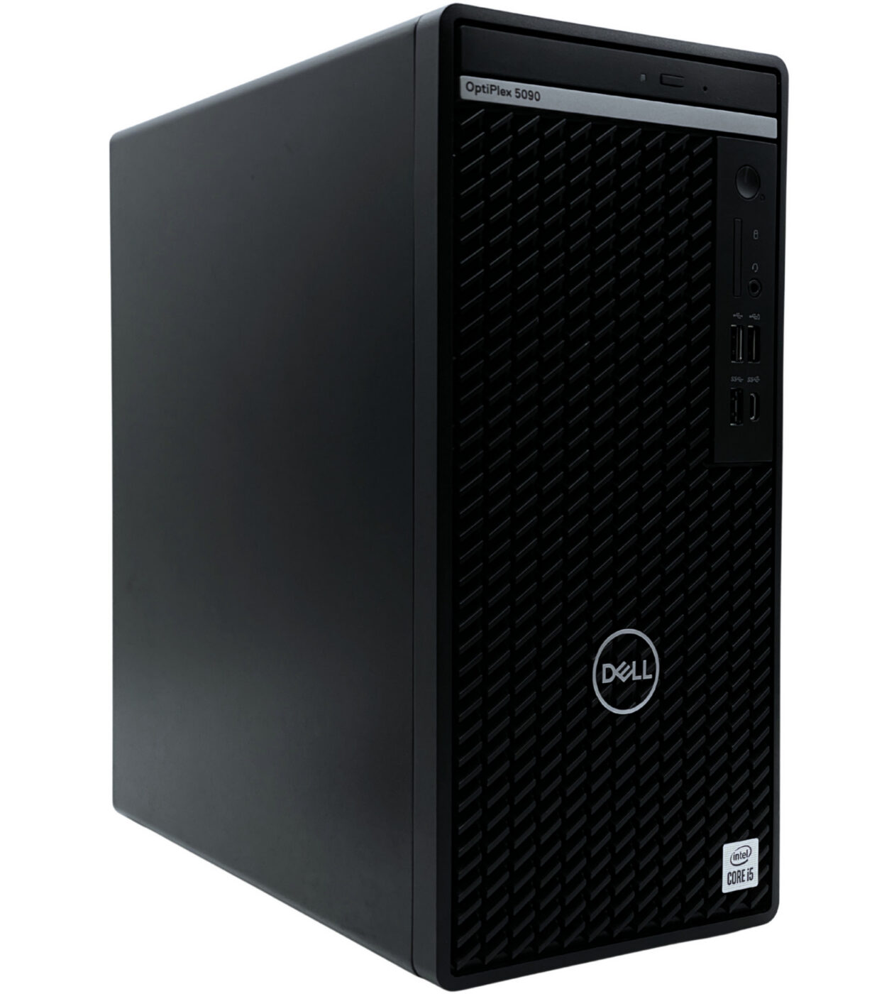 Dell Optiplex 5090 Mini Tower widok z lewej strony pod kątem profil obudowy