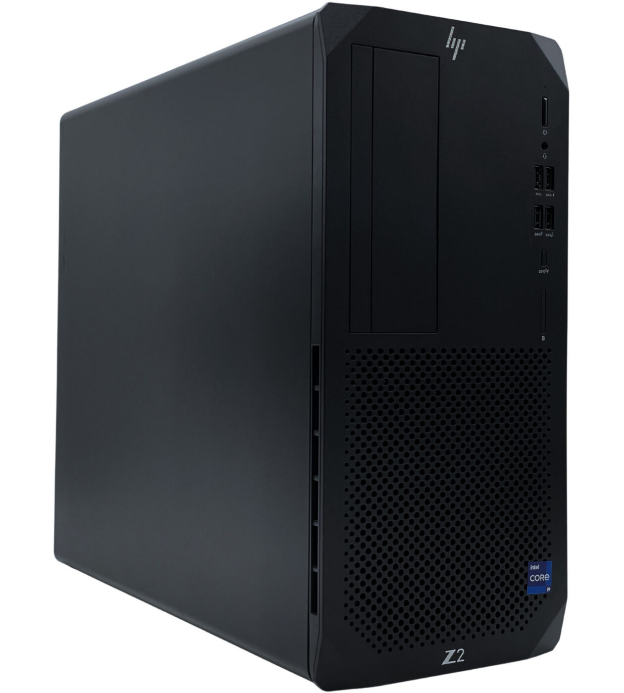 HP Z2 Tower G8 widok z lewej strony pod kątem