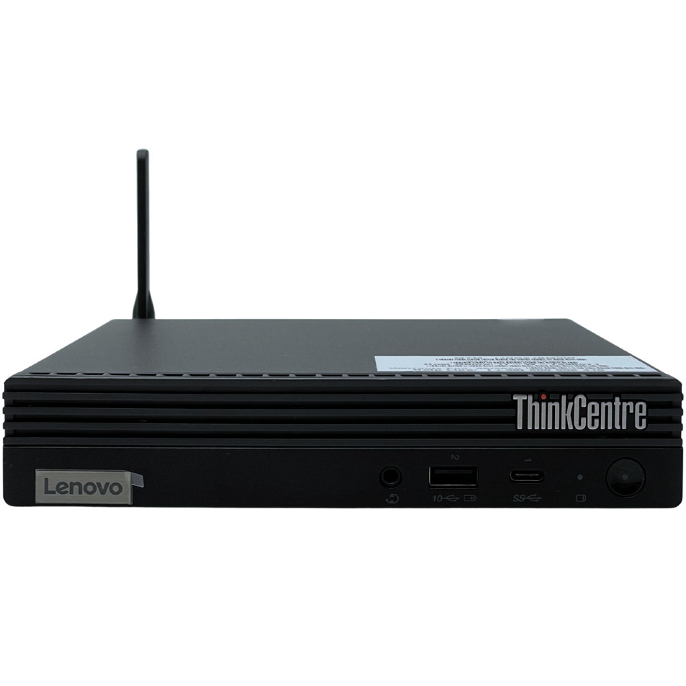 Komputer Lenovo ThinkCentre M80q Gen 1 Tiny główny widok od przodu obudowa mini PC czarna