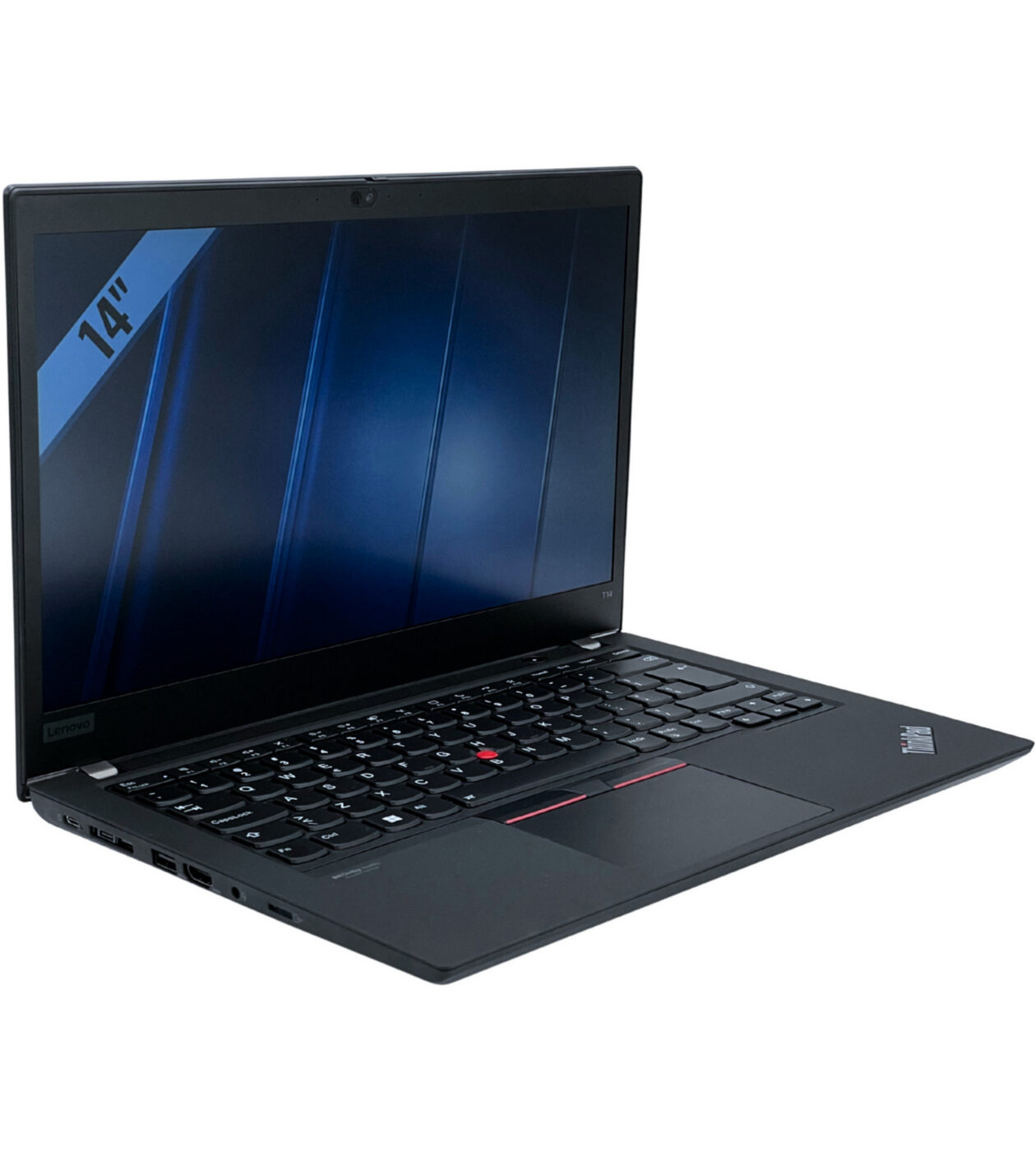 Lenovo ThinkPad T14 Gen 2 widok z lewej strony pod kątem porty USB-C i HDMI
