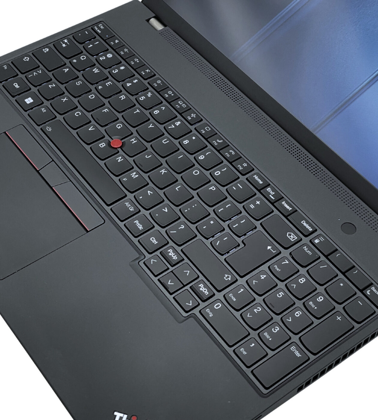 Laptop Lenovo ThinkPad T16 Gen 2 widok na klawiaturę numeryczną Trackpoint i gładzik