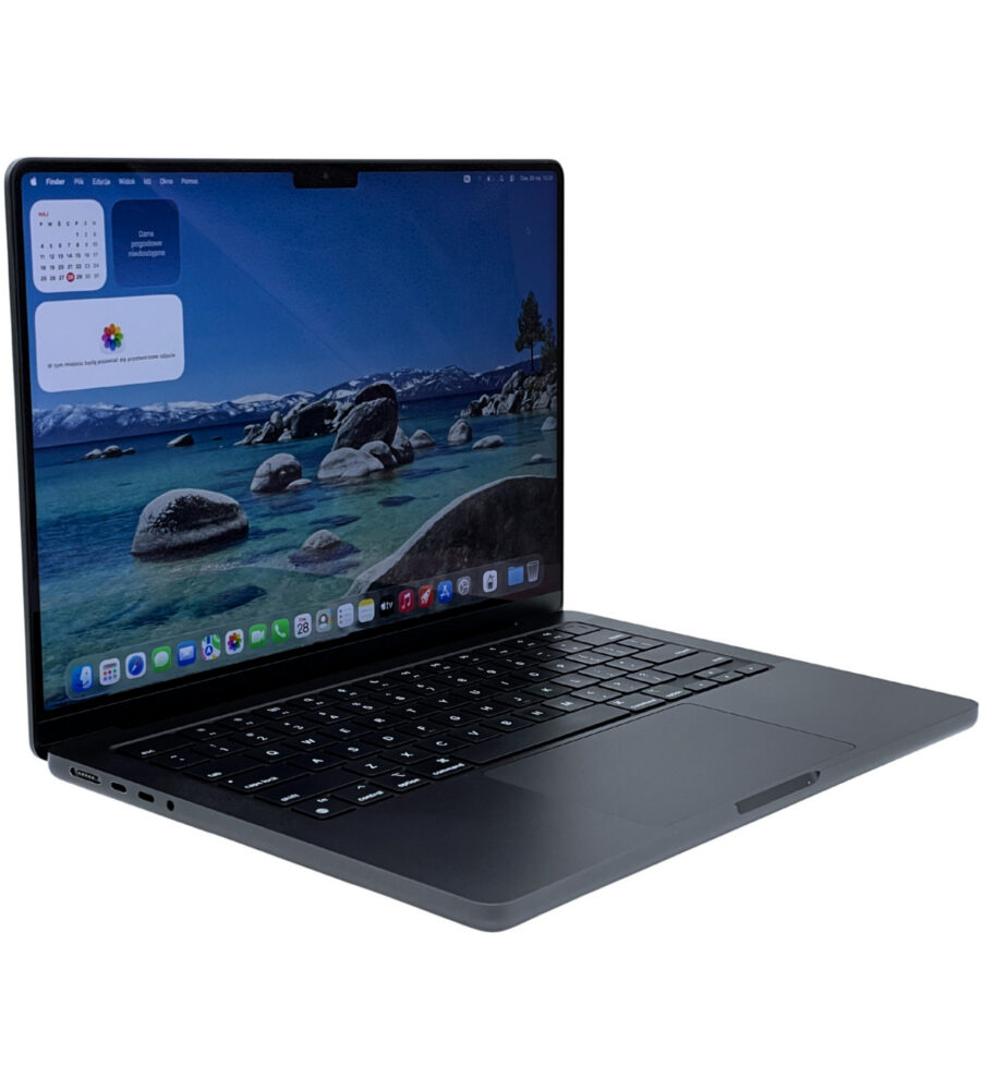 Apple MacBook Pro 14 A2992 widok z lewej strony pod kątem porty Thunderbolt 4 i MagSafe 3