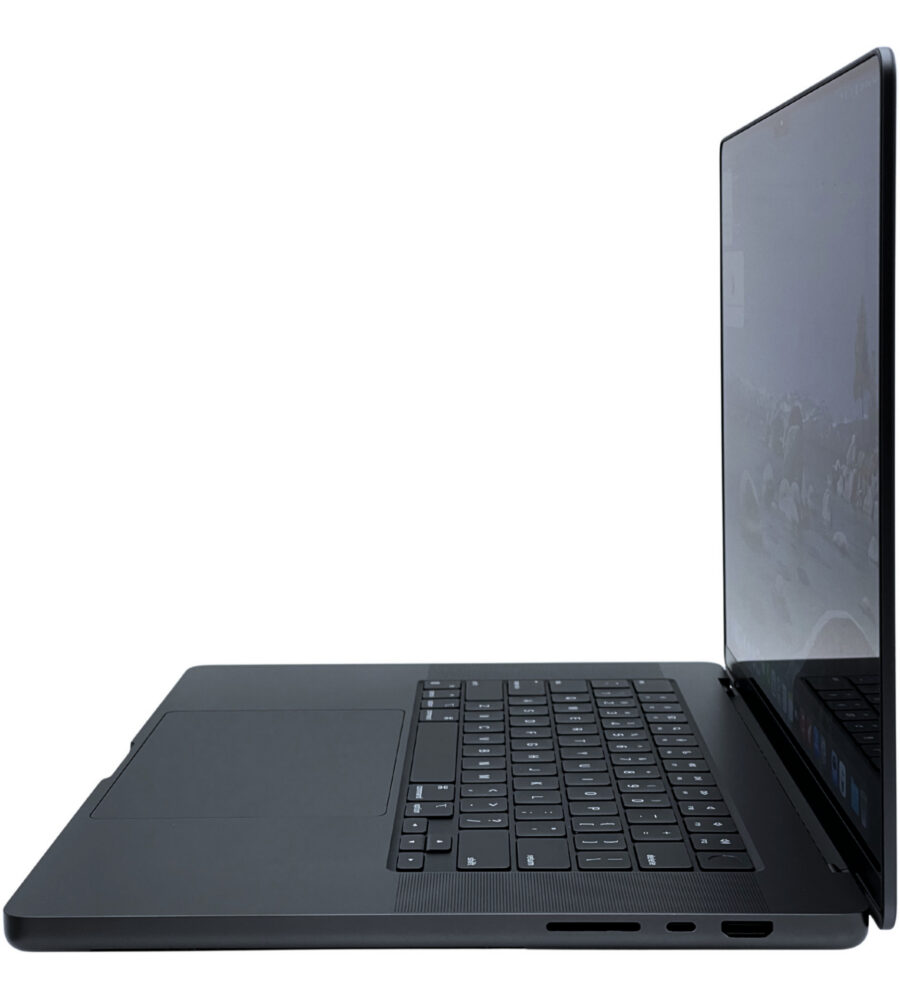 Apple MacBook Pro 16 A2991 prawy profil wyjście HDMI port Thunderbolt 4 czytnik kart