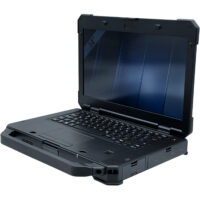 Dell Latitude 5424 Rugged – prawy bok pod kątem Dell Latitude 5424 Rugged widok z prawej strony pod kątem ze schowkiem na rysik i portami