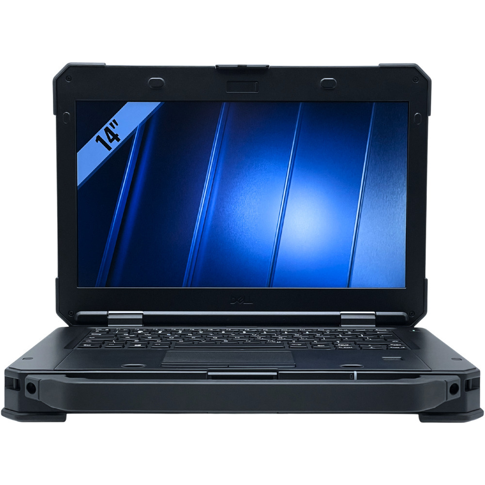 Pancerny laptop poleasingowy Dell Latitude 5424 Rugged widok od przodu z otwartym ekranem