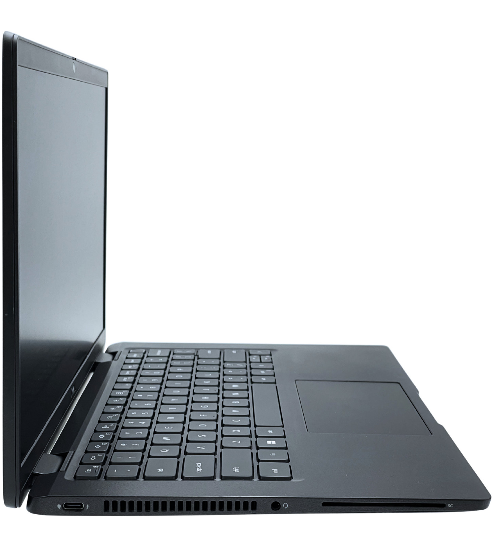 Dell Latitude 7430 bezpośredni profil lewego boku obudowy ze złączami zasilania